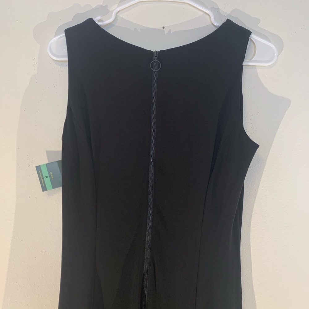 Taylor Black Ruched Ruffle V-Neck Flyaway Dress - Picture 6 of 8